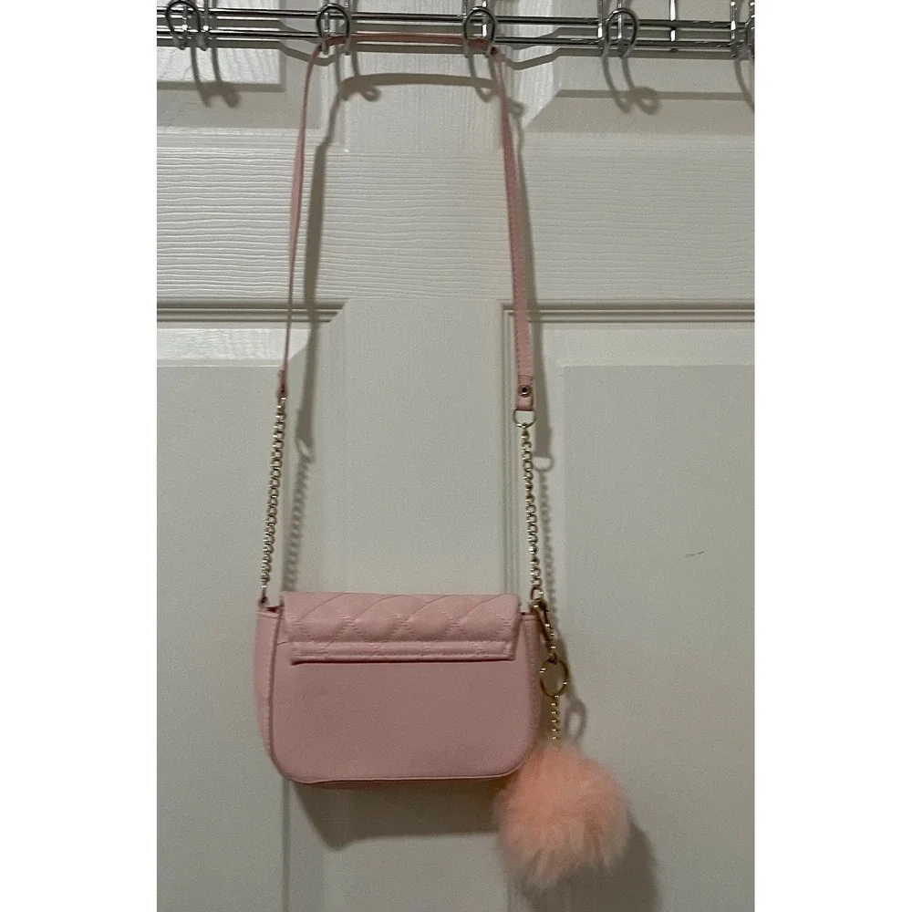 H&M Girls Pink Quilted Crossbody Bag Heart Clasp Kids Easter Dress Up Mini Purse